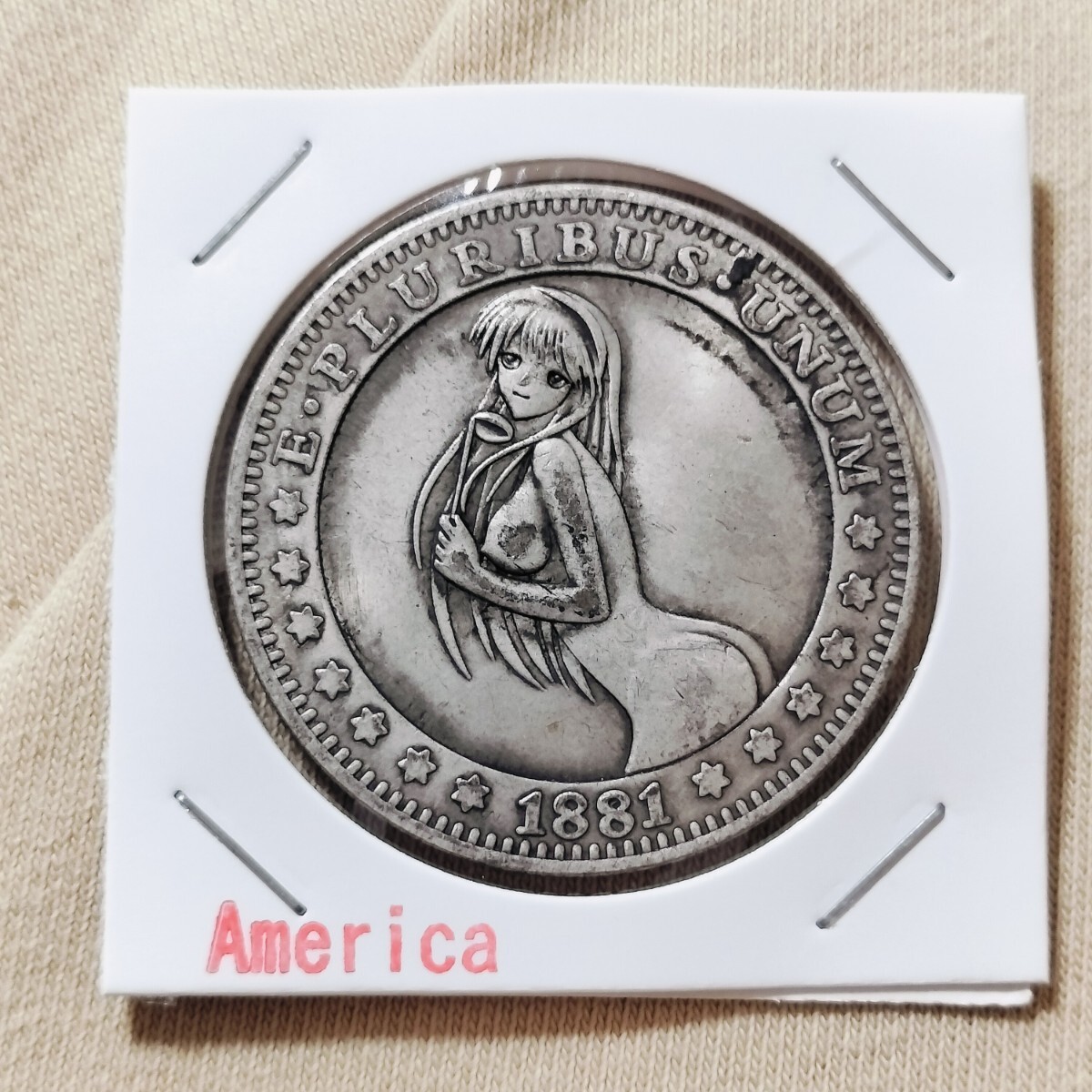 アメリカ古銭銀貨 1881年 イーグル貨幣 可愛いアダルトコイン(北