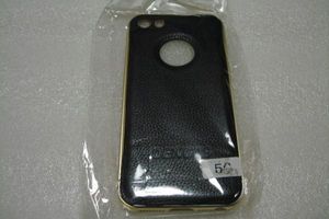 iPhone5 5S SE 初代 4インチ 本革 金属フレーム スマホケース カバー A 紺色 A979