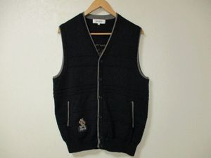 DOLCE ドルチェ 　ニット ベスト　　セーター 刺繍　黒　　サイズ 46 　ワールド　　　（