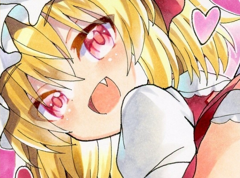 同人手描きイラスト 東方Project 色紙 寸松庵 フランドール
