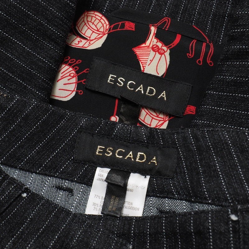 GS6940▽エスカーダ ESCADA*セットアップスーツ*ストライプ柄 デニム