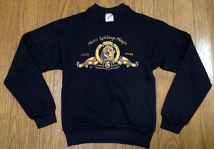 デッドストック★MGM トレーナー スウェット USA製 M(10-12)サイズ★黒 ブラック ハリウ