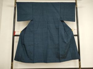 平和屋着物■男性　紬　留紺色　正絹　逸品　AAAR9228ja