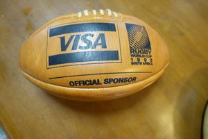 ラグビーボール　ギルバート1995ワールドカップモデル　ブラウン　ジャンク　