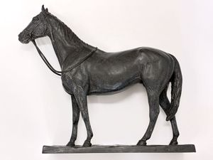 Yahoo!オークション 色絵鋳銅製 騎馬武者像 楠木正成 約5.1kg 32.5cm