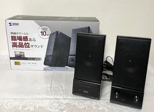 U443 通電確認OK SANWA SUPPLY サンワサプライ MM-SPL14BK マルチメディアスピーカー ブ