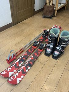 サロモン板130cm ブーツHEAD23.0cm ジュニアスキー3点セット