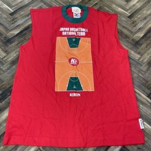 HY1543 当時物 バスケ 日本代表 ミズノ タンクトップ レッド S