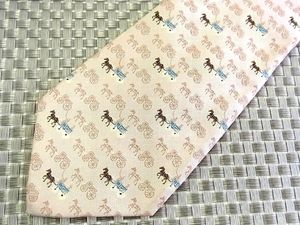 ☆41390C☆良品【馬車 ウマ 動物 柄】横浜【YOKOHAMA】ネクタイ