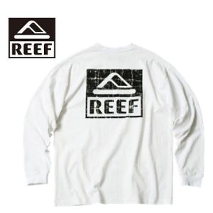 REEF リーフ SQUARE LOGO L/S TEE スクエアロゴロングスリーブティー RFTEM2335 WHT L 長