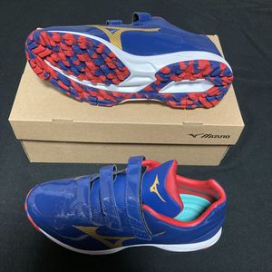 野球トレーニングシューズ　ミズノ　ネイビーXゴールド