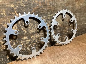 Vintage【 SUGINO 6ピン チェーンリング 2枚セット 】 ⑤ スギノ 32T 5VIS 中古品 検) 昭