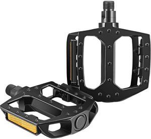 【vaps_7】自転車ペダル 《ブラック》 2個セット 軽量 アルミ合金 フラットペダル MTB マ