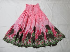 B-511★フラダンス♪ホワイト系/ハワイアン/パウスカート/4本ゴム/丈約72㎝★