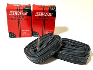 【送料無料】KENDA 700×23-25Cチューブ 仏式バルブ長48mm 新品2個セット《並行輸入品》