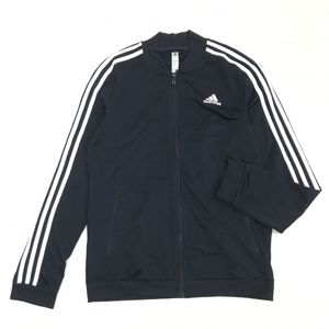 adidas アディダス スリーライン ジャージ ジャケット OT(XL) 黒 ブラック トラックジャ