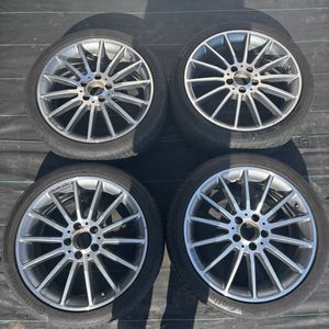 メルセデスベンツ AMG純正 18インチ7.5J ET52 5穴PCD112 ホイール4本 コンチネンタル225/