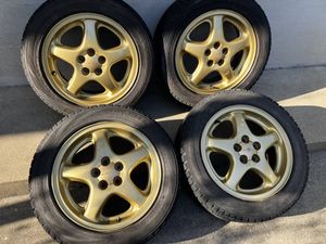 インプレッサGC8純正16インチ中古アルミホイール 4本セット☆PCD100 6.5J +55 STIバージ