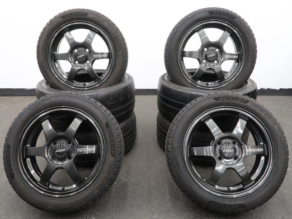 ホイール TE37風 15インチ ダンロップ 165/55R15 Dunlop 4本 RAYS VOLK RACING TE37 15インチ 5J +45 4H 100 オールシーズン
