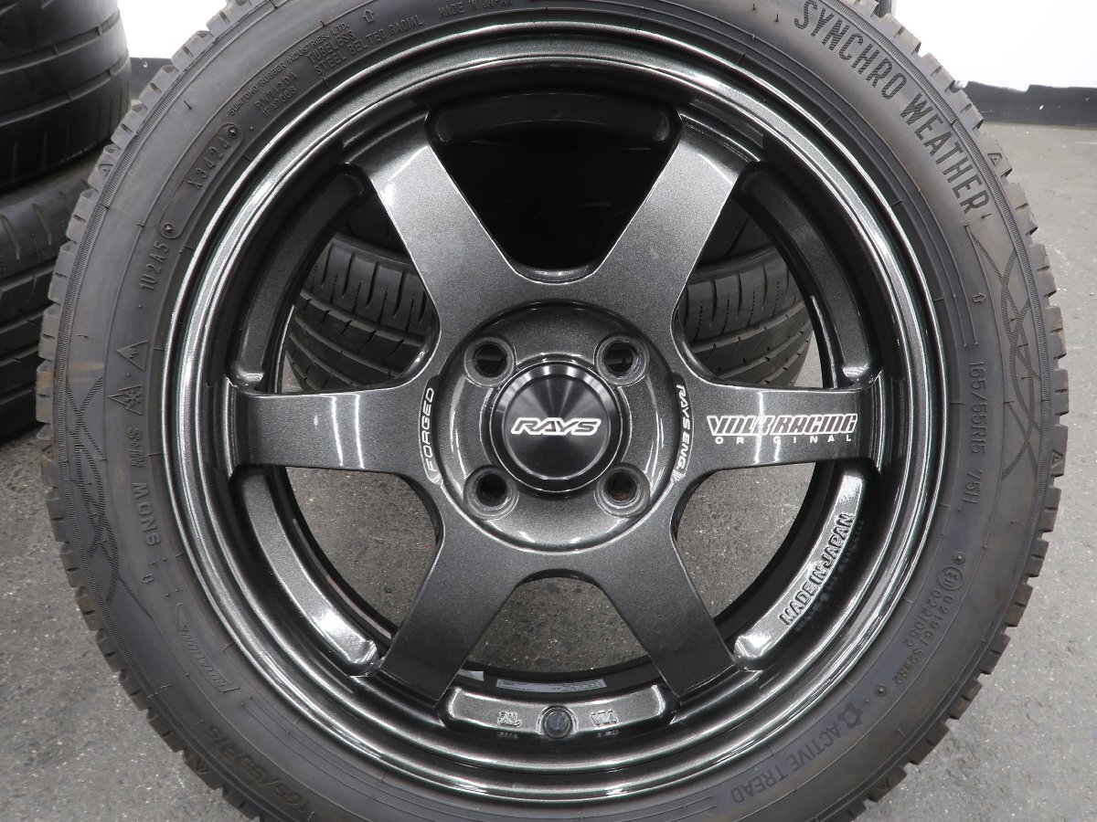 ホイール TE37風 15インチ ダンロップ 165/55R15 Dunlop 4本 RAYS VOLK RACING TE37 15インチ 5J +45 4H 100 オールシーズン