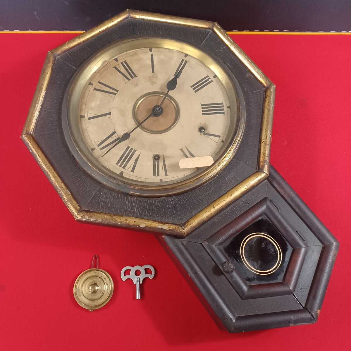アンティーク New Haven Clock Co. ニューヘブン社製 八角ゼンマイ式