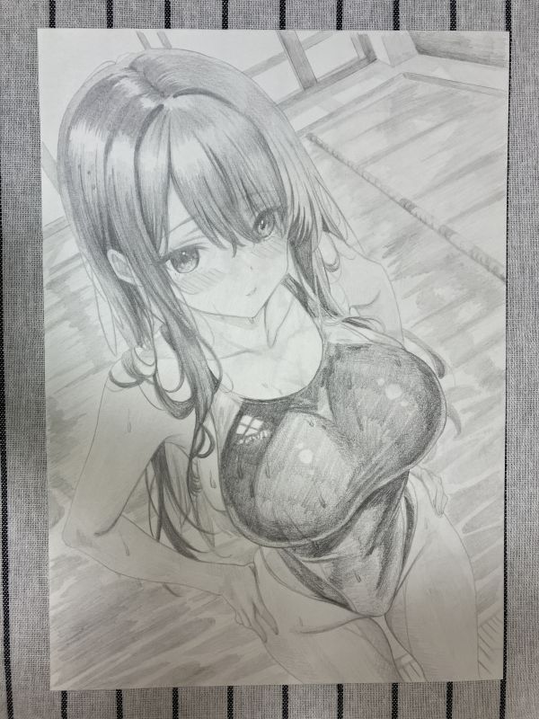 原画】鉛筆画 【どう？】手描きイラスト オリジナル イラスト A4