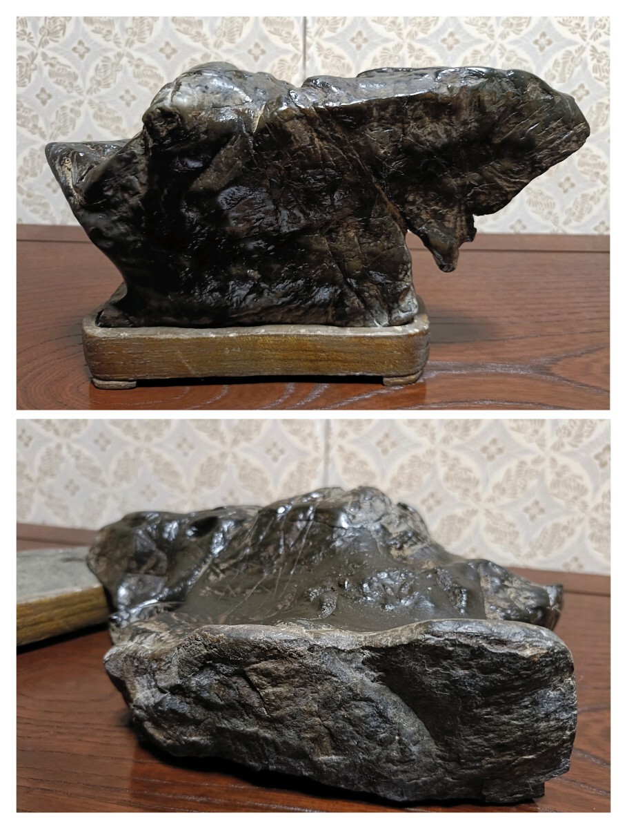 風】太湖石 銘《巫峡嶺》〜太湖石窪み 天壇 滝 共箱 天然うぶ〜 水石