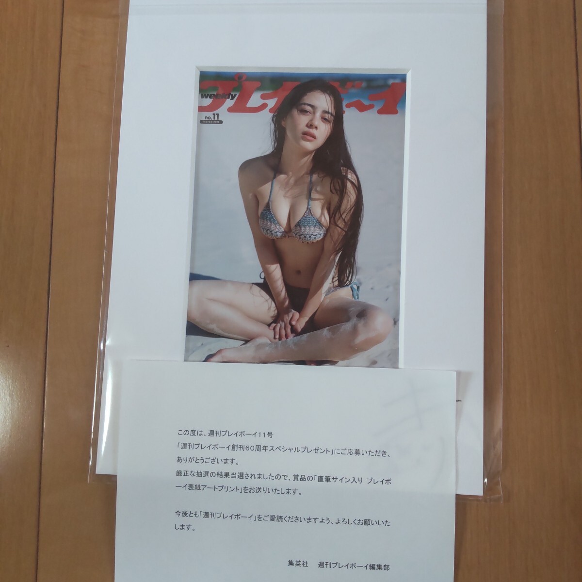 清埜きり 週刊プレイボーイ 直筆サイン入り表紙アートプリント 抽選