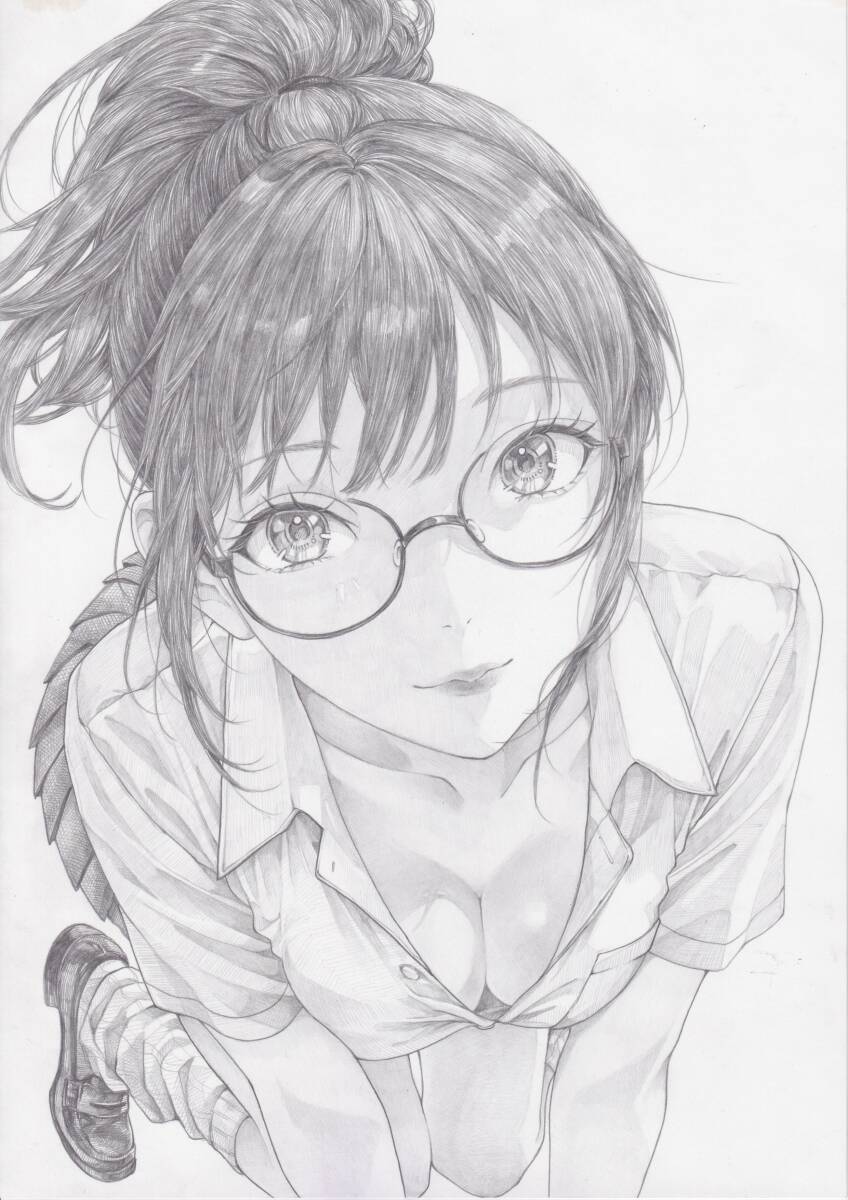 1点もの】手描き アイドル オリジナル キャラ イラスト ポニーテール