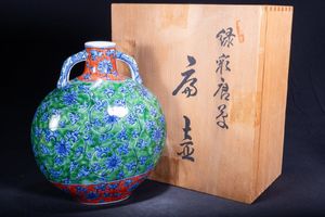 【貴重】古美術【館林源右衛門】(染付 花瓶) 共箱有り『時代物 極上品 初だし』 貴重】古美術【館林源右衛門】(染付 花瓶) 共箱有り『時代物 極上品 初