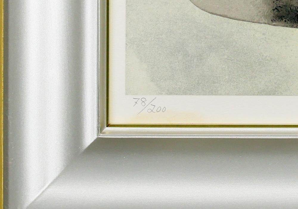 真作】【WISH】中島千波「かとれあ」リトグラフ 約10号 直筆サイン 〇