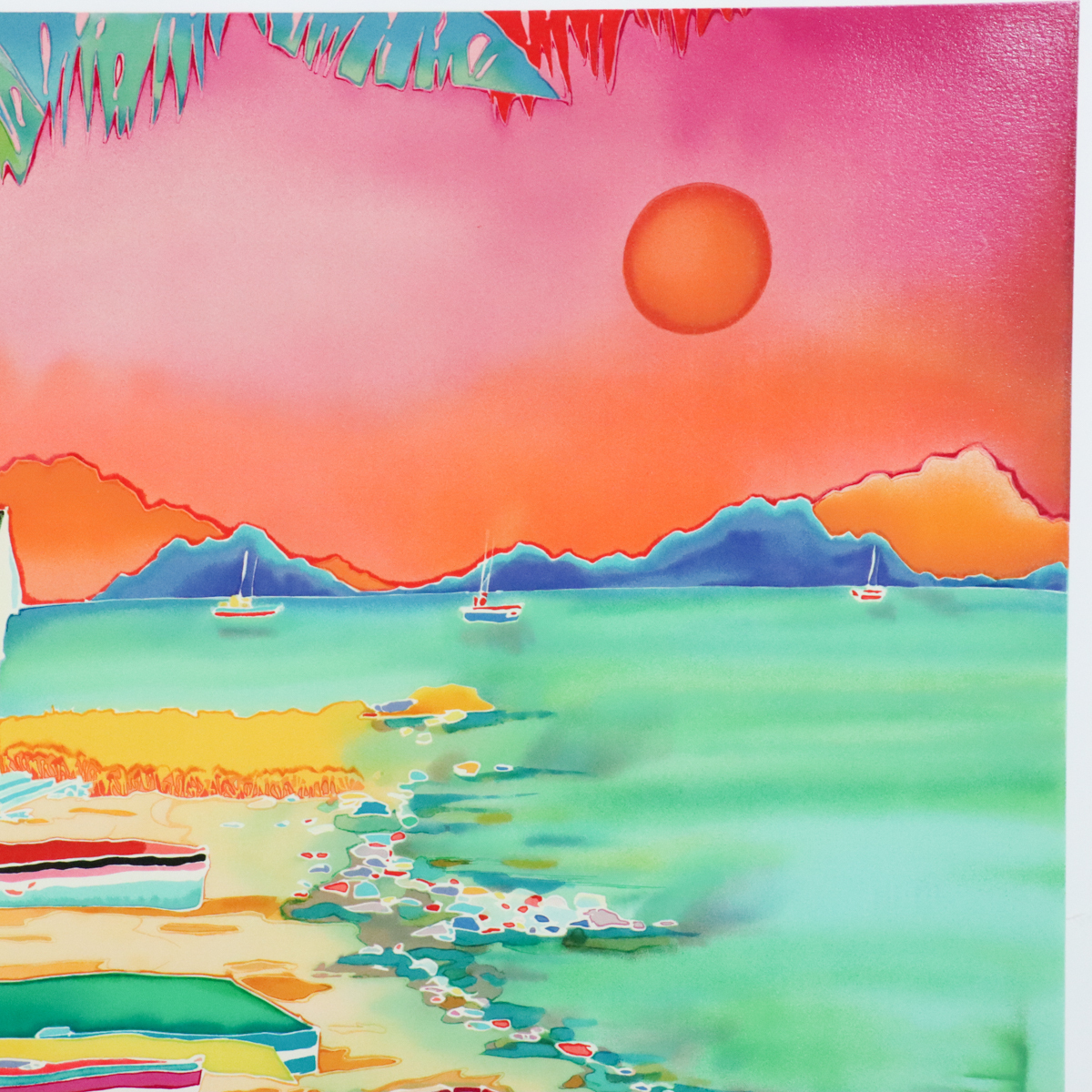 Jennifer Markes シルクスクリーン 黄昏の海辺　絵画 宙】真作保証 ジェニファー・マークス Jennifer Markes「黄金の海辺