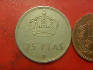 スペイン 25ペセタの値段と価格推移は？｜5件の売買データからスペイン