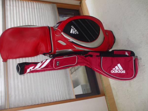 adidas キャディーバック9.5インチ中古＋クラブケース新品_1