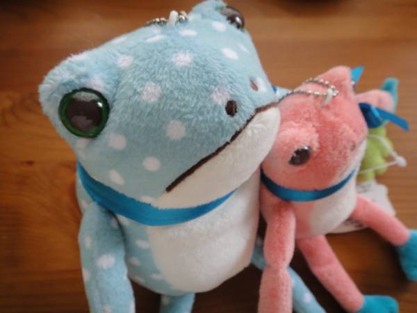 カエルぬいぐるみ てぶケロ 水玉（大）ピンク（小）セット**(カエル