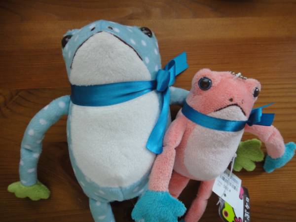 【セット売りのみ】てぶケロ カエル 特大 ぬいぐるみ ローズボア 2匹 ゆめかわ カエルぬいぐるみ てぶケロ 水玉（大）ピンク（小）セット**(カエル