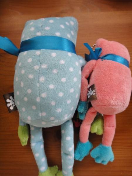カエルぬいぐるみ てぶケロ 水玉（大）ピンク（小）セット**(カエル