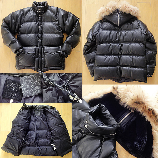 A BATHING APE名作青山限定レザーダウンJKTエイプ WTAPS BEDWIN(ダウン 