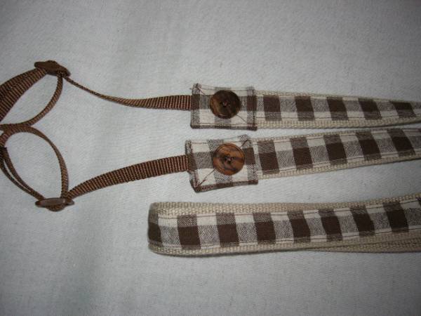 ハンドメイド　一眼レフカメラ　ネックストラップ　茶系　_1