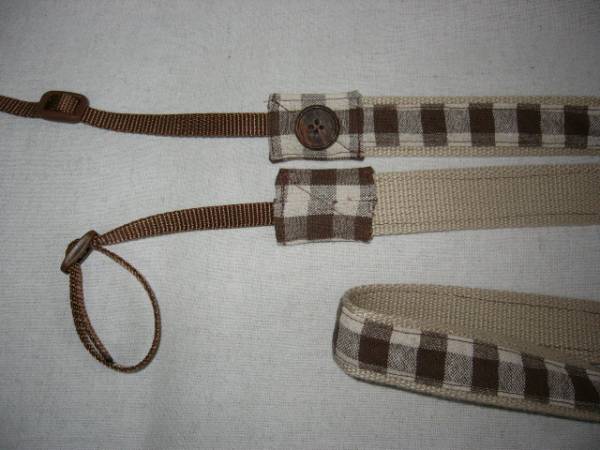 ハンドメイド　一眼レフカメラ　ネックストラップ　茶系　_3