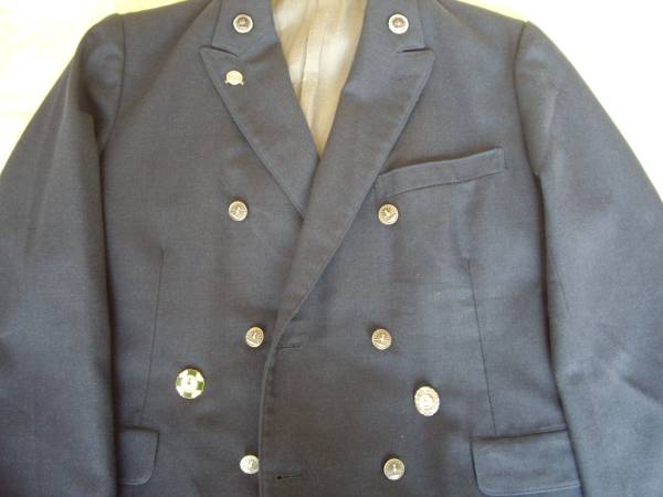 国鉄 駅長仕様ダブル制服上衣 襟章、記章付き 中古 並2号(廃品、放出品