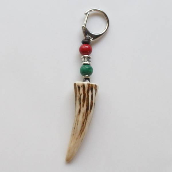 ☆　アイヌ木彫りキーホルダー角　新品_1