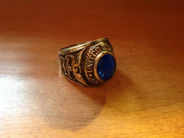 ビンテージ☆ARMY☆USA製☆ミリタリーリング☆金×青☆空軍_1