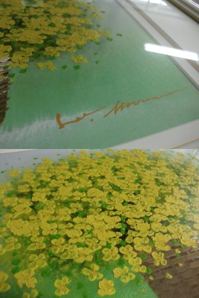 油絵 リームンロー(黄色い花) M. LEE 小花いっぱい・黄 油彩画 N
