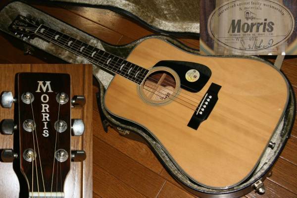 希少 Morris モーリス ジャパンビンテージ エレアコ WS-40E 縦ロゴ ☆希少「MORRIS WS-40E 縦ロゴ・PU内蔵エレアコ/Hケース付」(モーリス