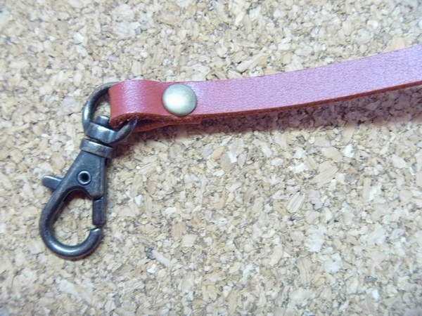 革持ち手ミニ◆レンガ色◆アンティークゴールド◆100円即決_2