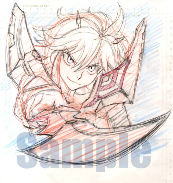 かわらじま晃直筆イラストサイン色紙　ラクス　クライン かわらじま晃】 直筆イラストサイン色紙「キルラキル」下絵付!(サイン