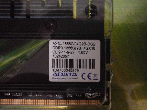 ●ADATA DDR3 1866 4GBx2 8GB 新品_2