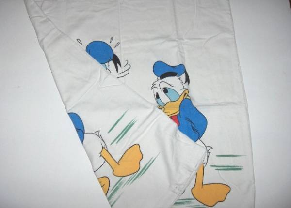 ☆昔のディズニー☆ドナルドダック生地ピロービンテージシーツ美
