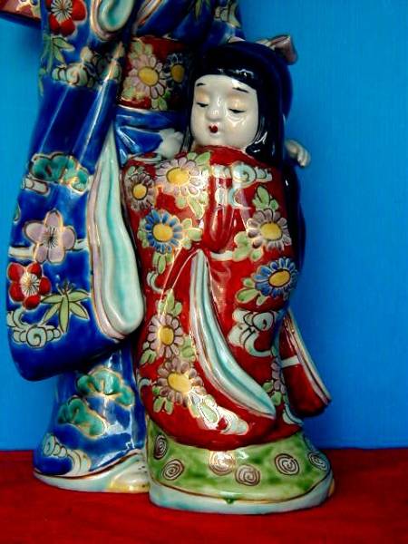 九谷焼 人形 「母 子」 高さ約40cm(九谷)｜売買されたオークション